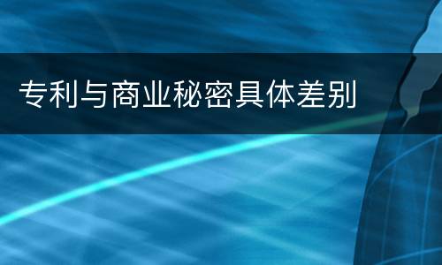 专利与商业秘密具体差别