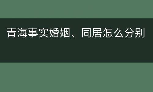 青海事实婚姻、同居怎么分别