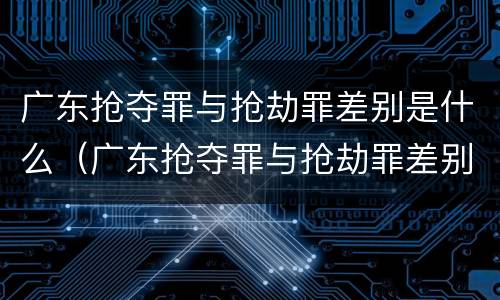 广东抢夺罪与抢劫罪差别是什么（广东抢夺罪与抢劫罪差别是什么呢）