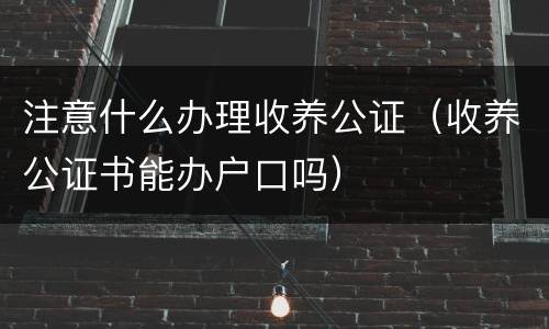注意什么办理收养公证（收养公证书能办户口吗）