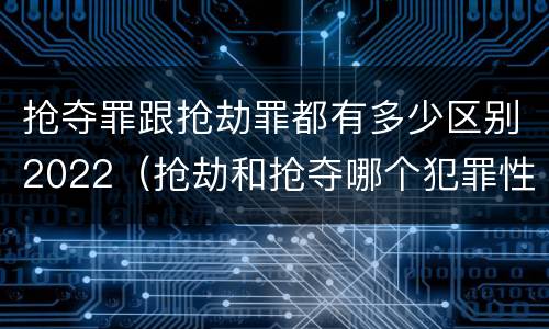 抢夺罪跟抢劫罪都有多少区别2022（抢劫和抢夺哪个犯罪性质严重）