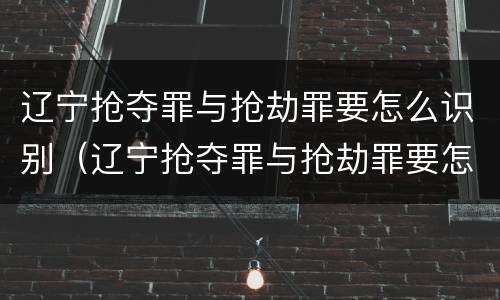 辽宁抢夺罪与抢劫罪要怎么识别（辽宁抢夺罪与抢劫罪要怎么识别的）