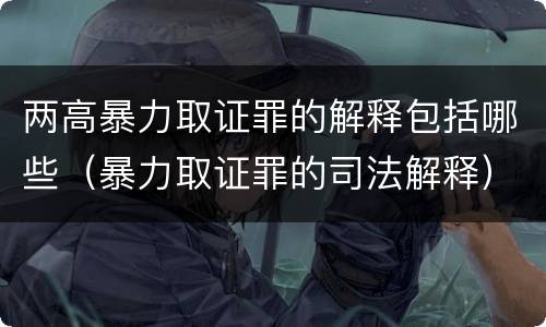 两高暴力取证罪的解释包括哪些（暴力取证罪的司法解释）