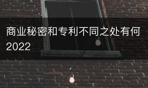 商业秘密和专利不同之处有何2022