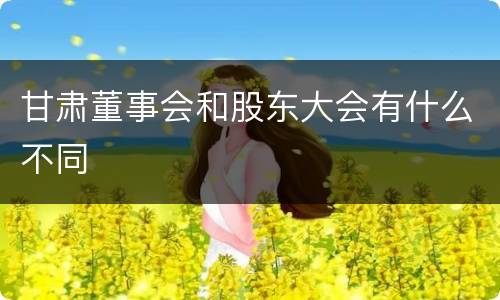 甘肃董事会和股东大会有什么不同