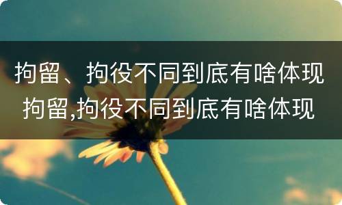 拘留、拘役不同到底有啥体现 拘留,拘役不同到底有啥体现呢