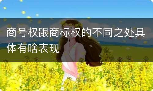 商号权跟商标权的不同之处具体有啥表现