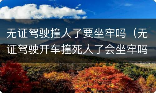 无证驾驶撞人了要坐牢吗（无证驾驶开车撞死人了会坐牢吗）