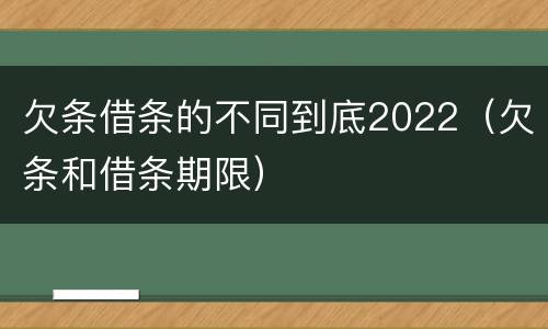 欠条借条的不同到底2022（欠条和借条期限）