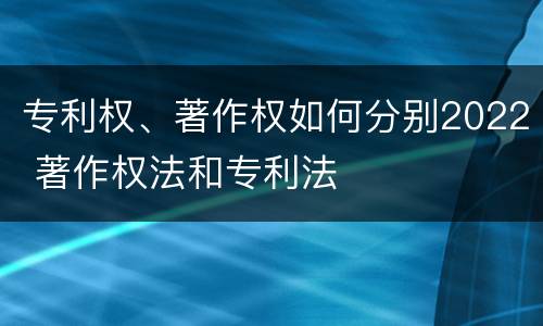专利权、著作权如何分别2022 著作权法和专利法