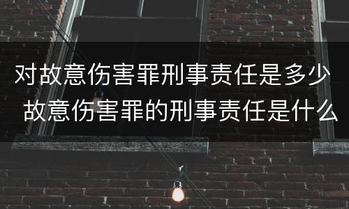 对故意伤害罪刑事责任是多少 故意伤害罪的刑事责任是什么