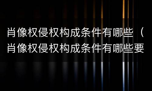 肖像权侵权构成条件有哪些（肖像权侵权构成条件有哪些要件）