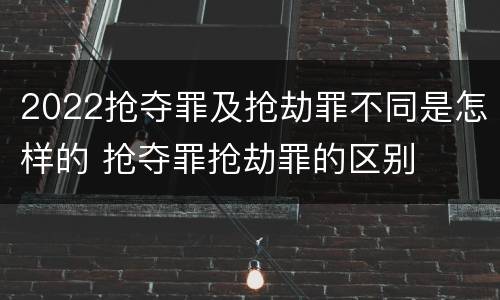 2022抢夺罪及抢劫罪不同是怎样的 抢夺罪抢劫罪的区别
