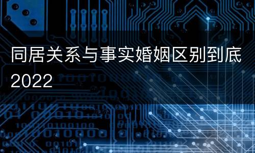 同居关系与事实婚姻区别到底2022