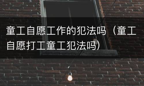 童工自愿工作的犯法吗（童工自愿打工童工犯法吗）