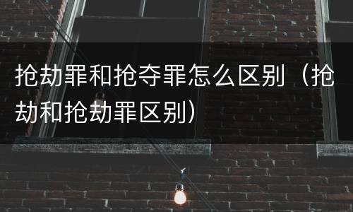 抢劫罪和抢夺罪怎么区别（抢劫和抢劫罪区别）