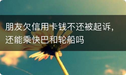 朋友欠信用卡钱不还被起诉，还能乘快巴和轮船吗