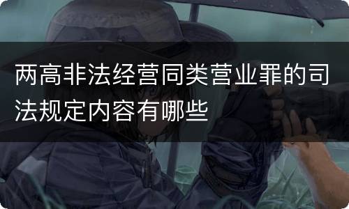 两高非法经营同类营业罪的司法规定内容有哪些