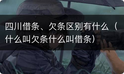 四川借条、欠条区别有什么（什么叫欠条什么叫借条）