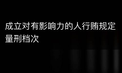 成立对有影响力的人行贿规定量刑档次