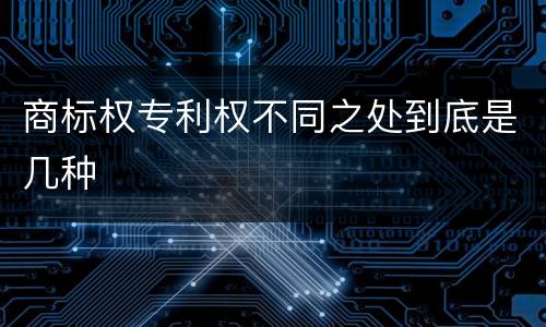 商标权专利权不同之处到底是几种