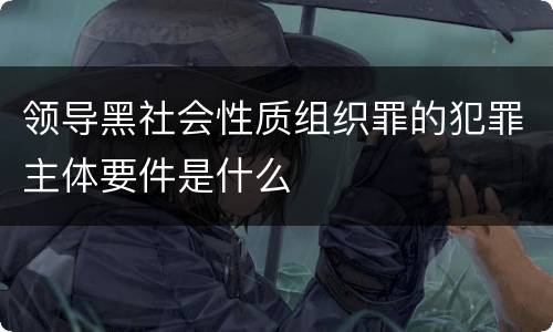 领导黑社会性质组织罪的犯罪主体要件是什么