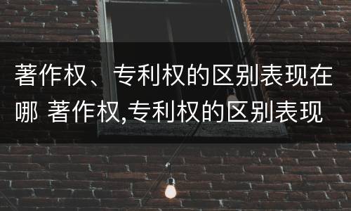 著作权、专利权的区别表现在哪 著作权,专利权的区别表现在哪些方面