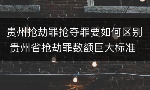 贵州抢劫罪抢夺罪要如何区别 贵州省抢劫罪数额巨大标准