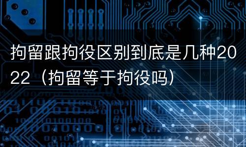 拘留跟拘役区别到底是几种2022（拘留等于拘役吗）