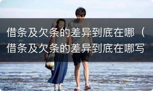 借条及欠条的差异到底在哪（借条及欠条的差异到底在哪写）