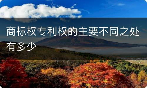 商标权专利权的主要不同之处有多少