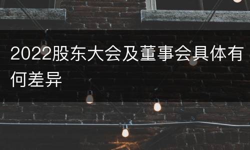 2022股东大会及董事会具体有何差异