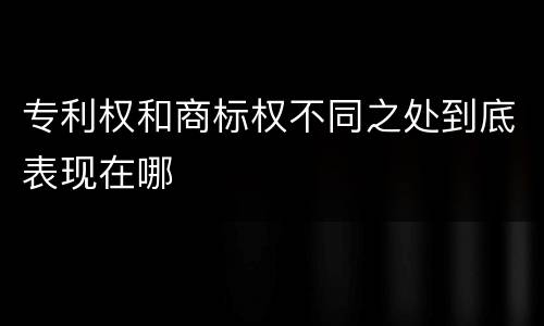 专利权和商标权不同之处到底表现在哪