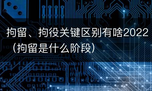 拘留、拘役关键区别有啥2022（拘留是什么阶段）