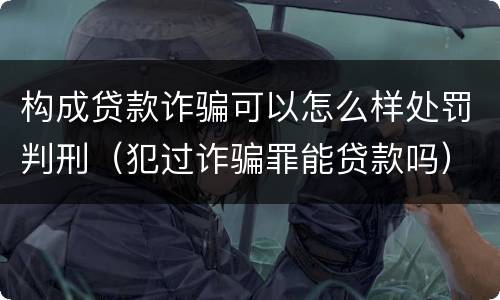构成贷款诈骗可以怎么样处罚判刑（犯过诈骗罪能贷款吗）