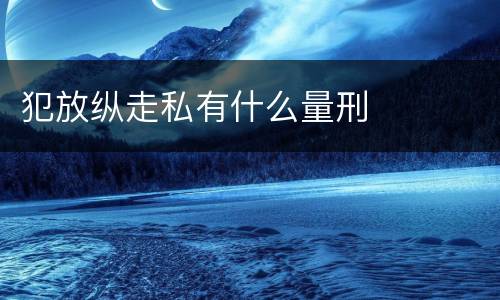 犯放纵走私有什么量刑