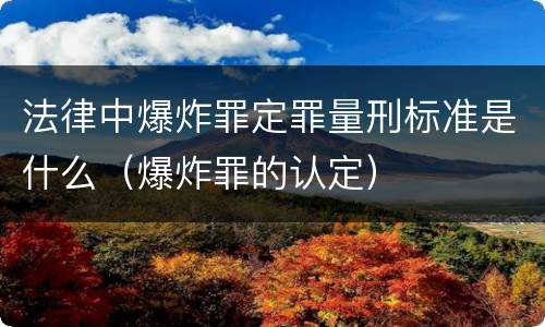 法律中爆炸罪定罪量刑标准是什么（爆炸罪的认定）