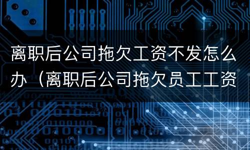 离职后公司拖欠工资不发怎么办（离职后公司拖欠员工工资该怎么办）