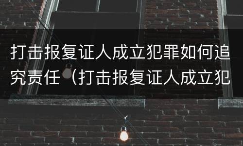 打击报复证人成立犯罪如何追究责任（打击报复证人成立犯罪如何追究责任案例）