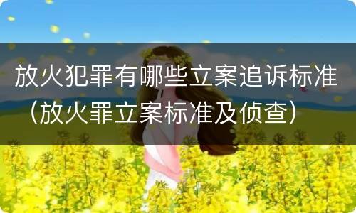 放火犯罪有哪些立案追诉标准（放火罪立案标准及侦查）