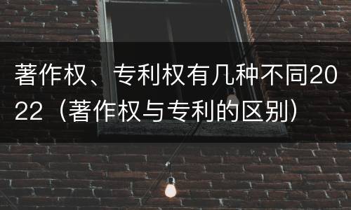 著作权、专利权有几种不同2022（著作权与专利的区别）