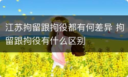 江苏拘留跟拘役都有何差异 拘留跟拘役有什么区别