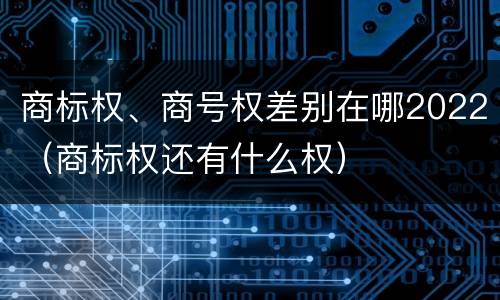 商标权、商号权差别在哪2022（商标权还有什么权）