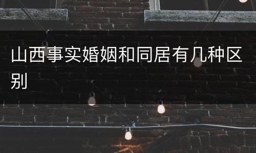 山西事实婚姻和同居有几种区别