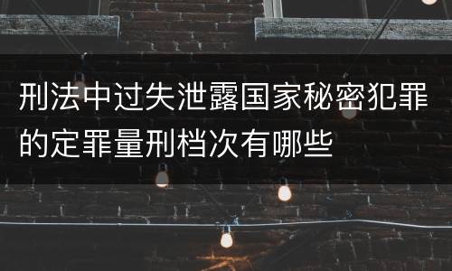 刑法中过失泄露国家秘密犯罪的定罪量刑档次有哪些
