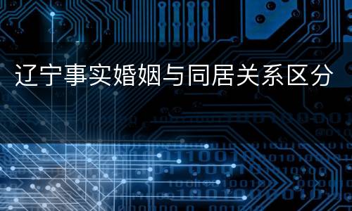 辽宁事实婚姻与同居关系区分