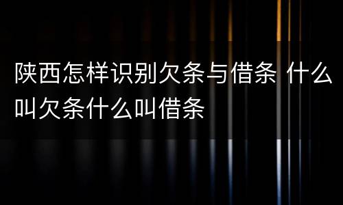 陕西怎样识别欠条与借条 什么叫欠条什么叫借条