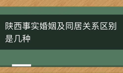陕西事实婚姻及同居关系区别是几种