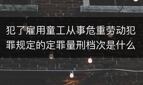 犯了雇用童工从事危重劳动犯罪规定的定罪量刑档次是什么样的