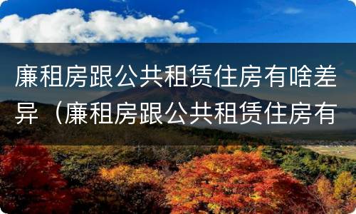 廉租房跟公共租赁住房有啥差异（廉租房跟公共租赁住房有啥差异嘛）